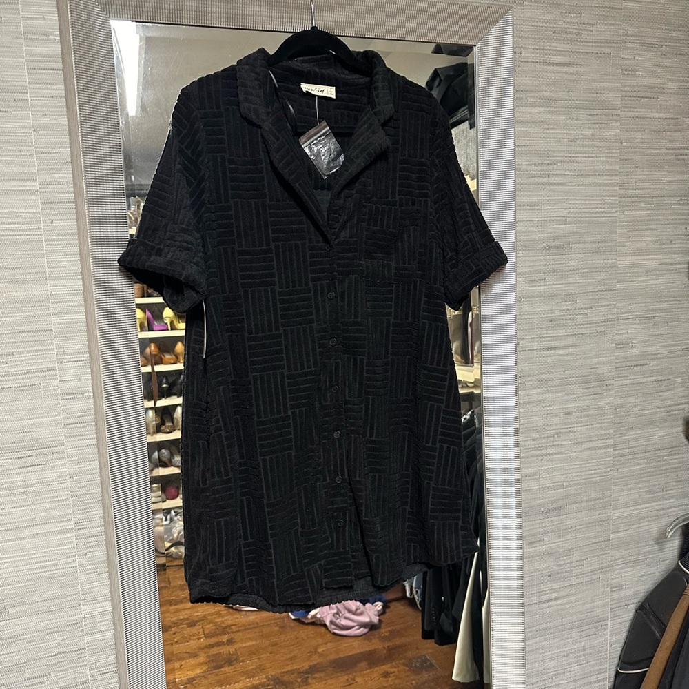 NWT Black Velour Dress